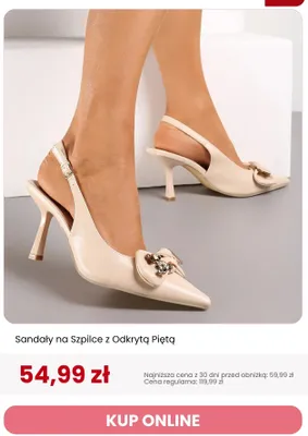 Sandały na szpilce z odkrytą piętą Renee promocja w Renee