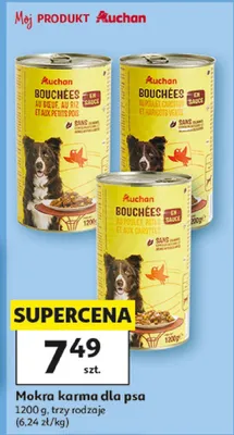 Mokra karma dla psa Auchan Bouchées promocja w Auchan