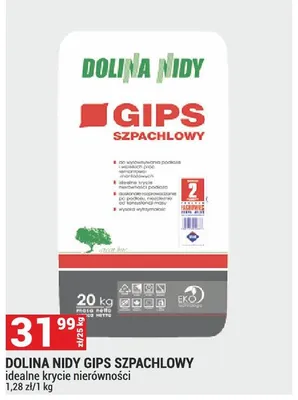 Gips DOLINA NIDY GIPS SZPACHLOWY idealne krycie nierówności promocja w Merkury Market