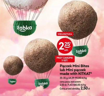 Pączek Mini Bites lub Mini pączek made with KITKAT® promocja w Żabka