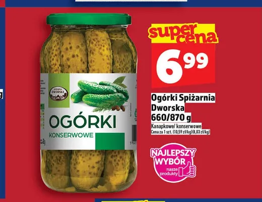 Ogórki konserwowe Spiżarnia Dworska promocja w TOPAZ