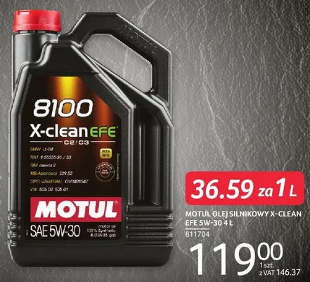 MOTUL OLEJ SILNIKOWY X-CLEAN EFE 5W-30 4 L promocja w Selgros