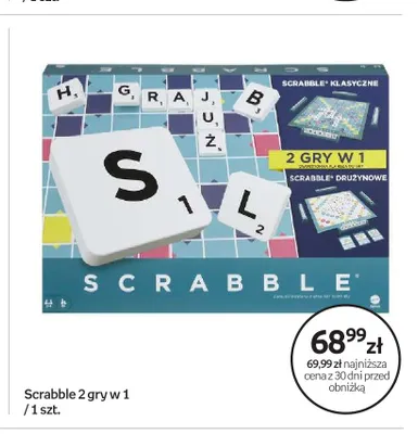 Gra planszowa Scrabble 2 gry w 1 promocja w Empik