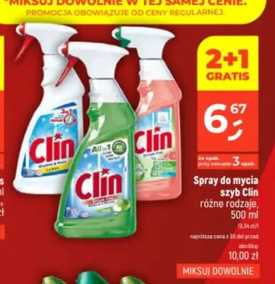 Spray do mycia szyb Clin Apple promocja w Dealz
