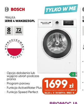 Pralka Serie 4 WAN2823GPL Bosch promocja w Max Elektro