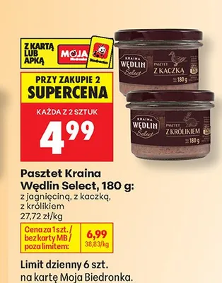 Pasztet z jagnięciną Kraina Wędlin Select promocja w Biedronka
