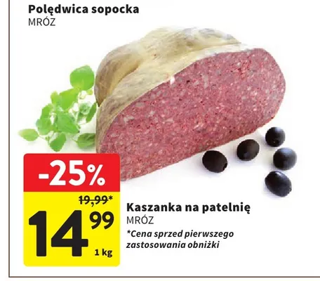 Kaszanka na patelnię Mróz promocja w Intermarche