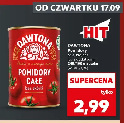 Pomidory całe Dawtona promocja w Kaufland