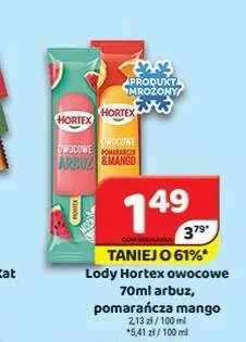 Lody Hortex owocowe arbuz promocja w Delfin