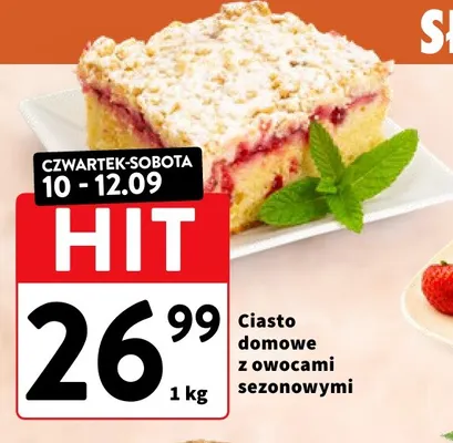 Ciasto domowe z owocami sezonowymi promocja w Intermarche