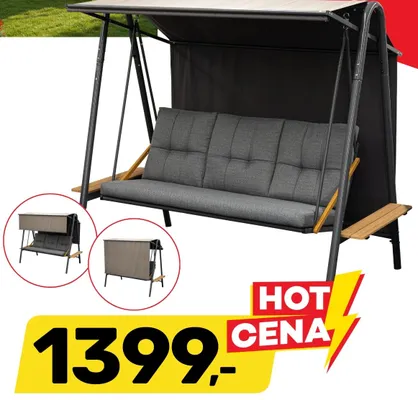 Huśtawka z roletą 215x120x179cm promocja w Bricomarche