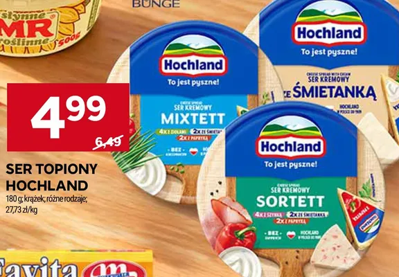 Ser topiony Hochland krążek ze śmietanką promocja w Stokrotka