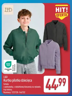 Kurtka pilotka dziecięca L & D promocja w Aldi