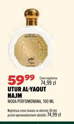 Woda perfumowana Utur Al-Yaqut Najm promocja w Drogerie Natura