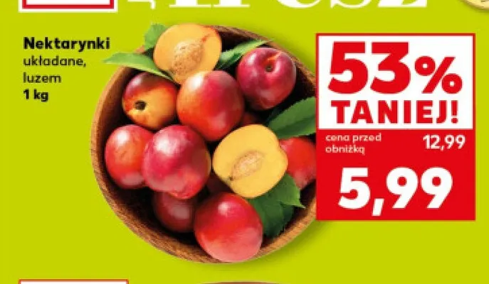 Nektarynki układane promocja w Kaufland