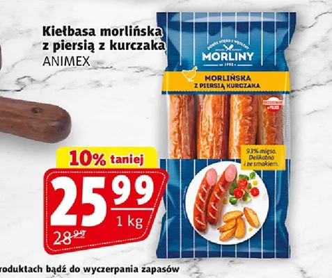 Kiełbasa morlińska z piersią z kurczaka Morliny promocja w Prim Market