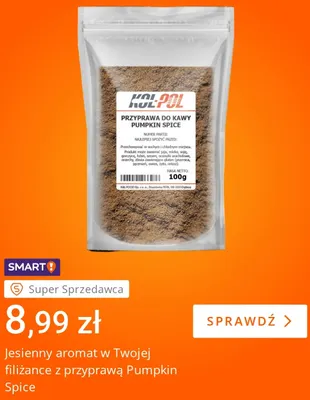 Przyprawa do kawy Pumpkin Spice Kol-Pol promocja w Allegro
