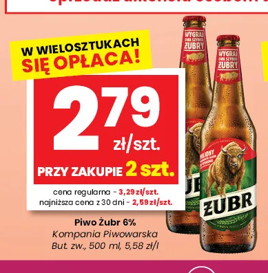Piwo Żubr 6% promocja w emma MARKET