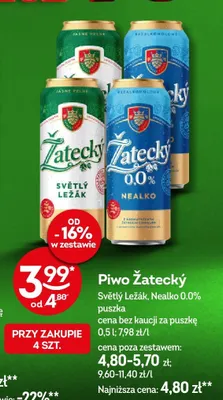 Piwo Světlý Ležák, Nealko 0.0% puszka promocja w Żabka