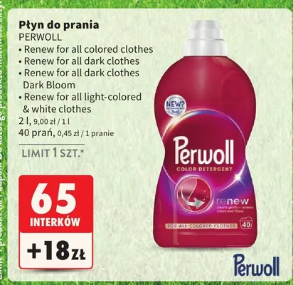 Płyn do prania Renew for all colored clothes promocja w Intermarche
