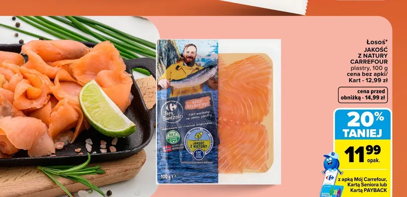 Łosoś plastry Jakość z Natury Carrefour promocja w Carrefour
