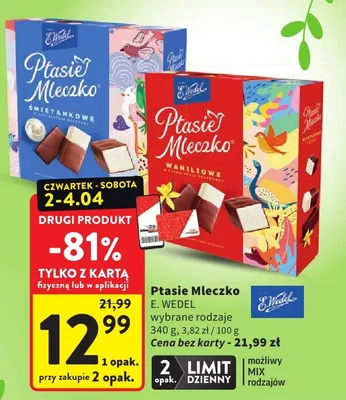 Ptasie mleczko wybrane rodzaje promocja w Intermarche