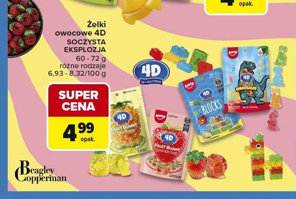 Żelki owocowe 4D SOCZYSTA EKSPLOZJA AMOS promocja w Carrefour