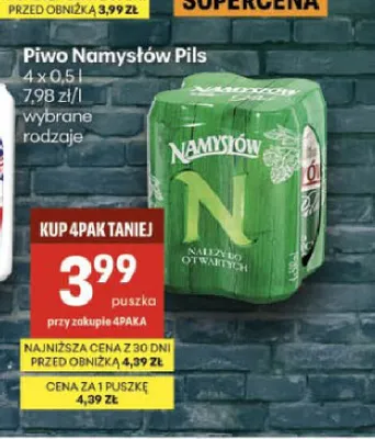 Piwo Namysłów Pils 4-pak promocja w Delikatesy Centrum