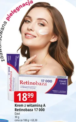 Krem z witaminą A Retinobaza 17000 Davi promocja w Leclerc