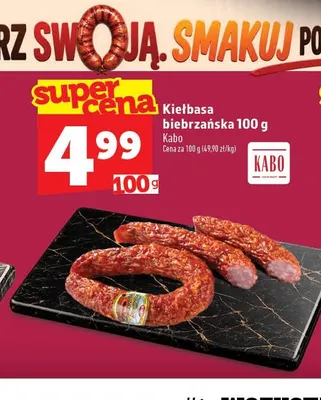 Kiełbasa biebrzańska Kabo promocja w TOPAZ