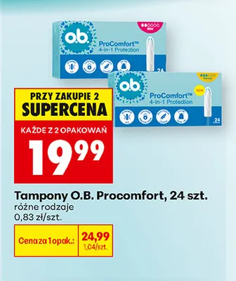 Tampony O.B. Procomfort promocja w Biedronka