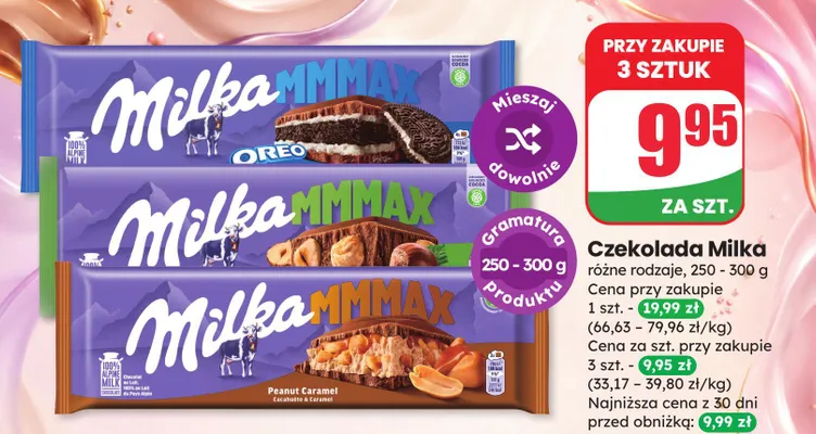 Czekolada Milka MMMAX 250-300g promocja w Dino