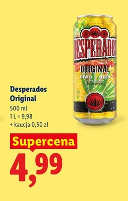 Piwo Desperados Original promocja w Lidl