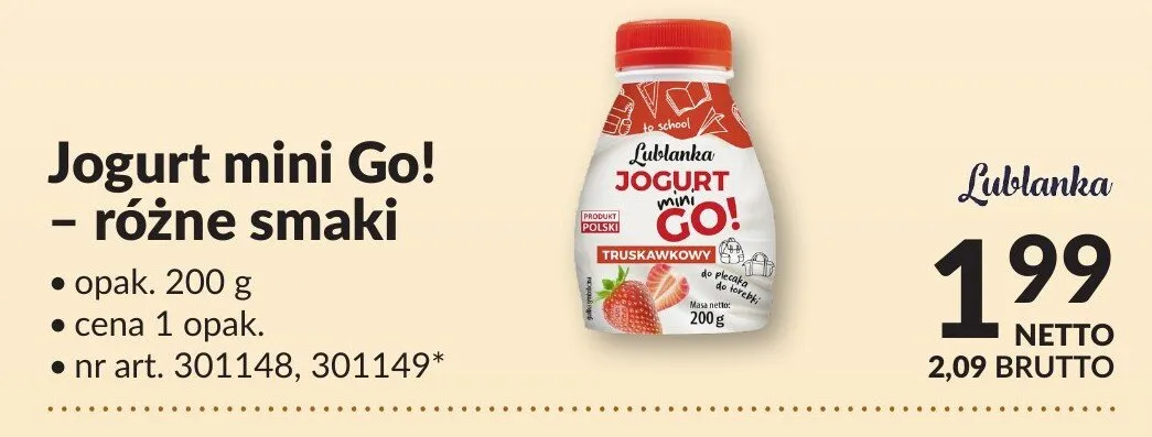 Jogurt mini Go! - różne smaki promocja w Makro