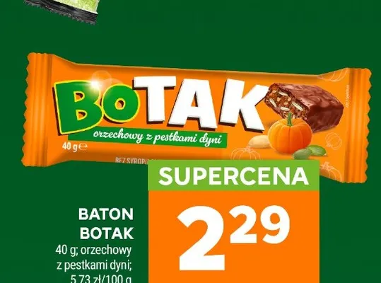 Baton Botak orzechowy z pestkami dyni promocja w Stokrotka