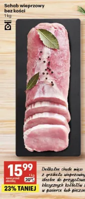 Schab wieprzowy bez kości promocja w Delikatesy Centrum