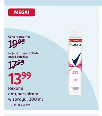 Antyperspirant w sprayu Rexona Bright Bouquet promocja w Rossmann