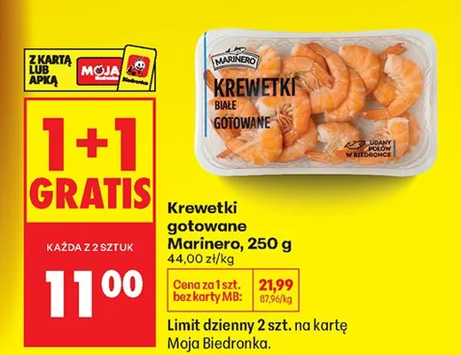 Krewetki białe gotowane promocja w Biedronka
