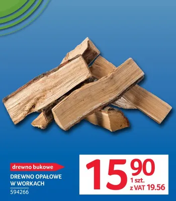 Drewno opałowe bukowe w workach promocja w Selgros