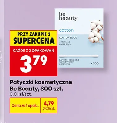 Patyczki kosmetyczne Be Beauty Cotton promocja w Biedronka