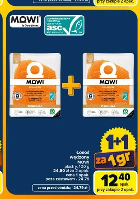 Łosoś wędzony Mowi plastry promocja w Carrefour Market