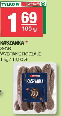 Kaszanka Spar wybrane rodzaje promocja w SPAR