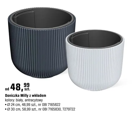 Doniczka Milly z wkładem Ø 24 cm promocja w OBI