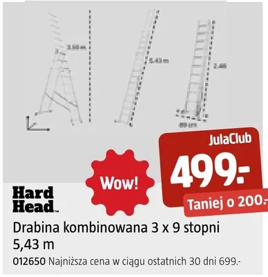 Drabina kombinowana 3 x 9 stopni 5,43 m promocja w Jula