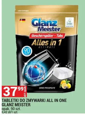 Tabletki do zmywarki GLANZ MEISTER ALL IN ONE opak. 90 szt. promocja w Merkury Market