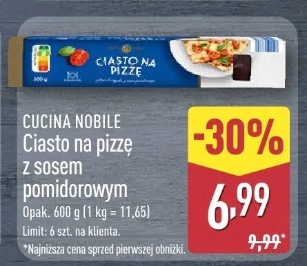 Ciasto na pizzę z sosem pomidorowym promocja w Aldi