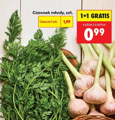 Czosnek młody promocja w Biedronka