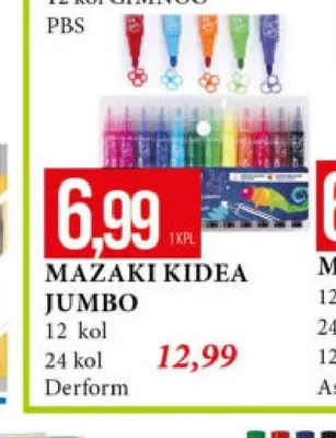 Mazaki Kidea Jumbo 12 kolorów promocja w Leclerc