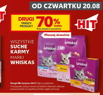 Karma dla kotów sucha Whiskas z wołowiną promocja w Kaufland