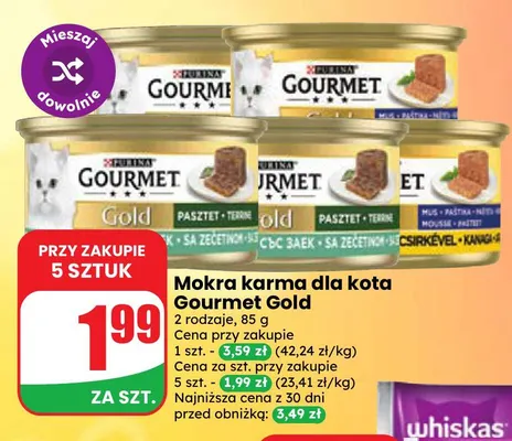 Mokra karma dla kota Gourmet Gold promocja w Dino